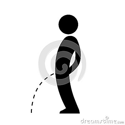 Man peeing sign Vector Illustration