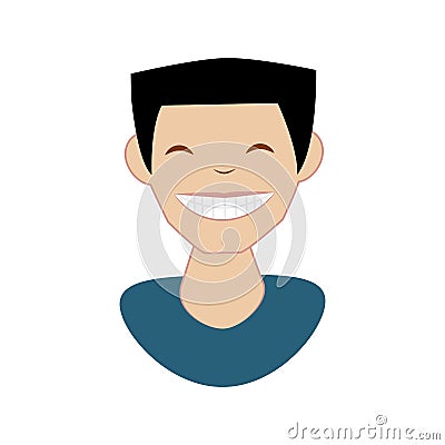 man with perfect teeth vector illustration Cartoon Illustration