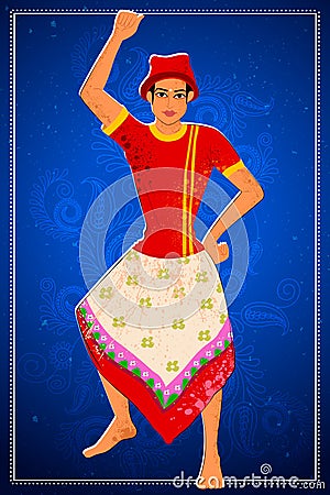 Man performing Koli folk dance of Maharashtra, India Stock Photo