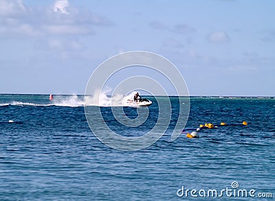 Man on personal watercraft Stock Photo