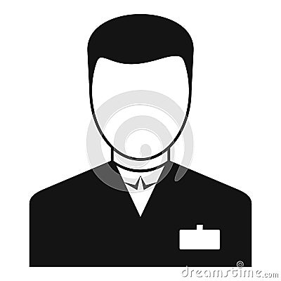 Man pharmacist icon, simple style Vector Illustration