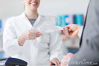 Man at the pharmacy Stock Photo