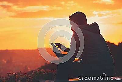 Man with phone Stock Photo