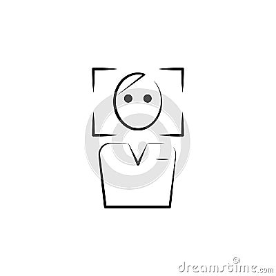 man in photo frame outine logo style icon. Element of photo icon for mobile concept and web apps. Outline man in photo frame icon Stock Photo