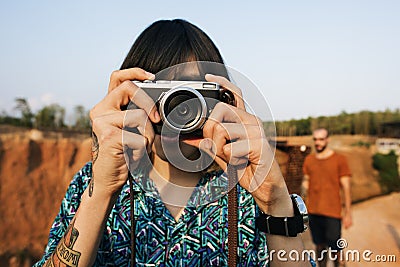 Man Photographer Traveler Lifestyle Concept Stock Photo