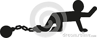 Man pictogram with shackle Vector Illustration