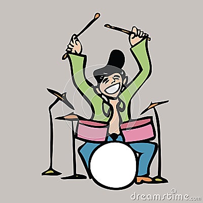 Man playing band drum Stock Photo