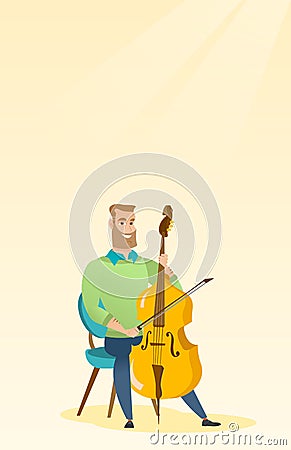 Man playing the cello vector illustration. Vector Illustration