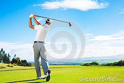 Man Playing Golf Stock Photo