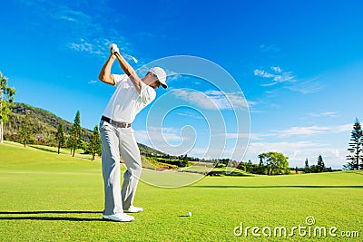 Man Playing Golf Stock Photo