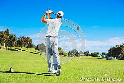 Man Playing Golf Stock Photo