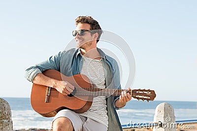 Man playing guitar Stock Photo