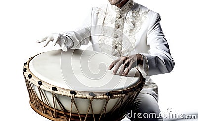 a man playing a percussion instrument, tambourine Stock Photo