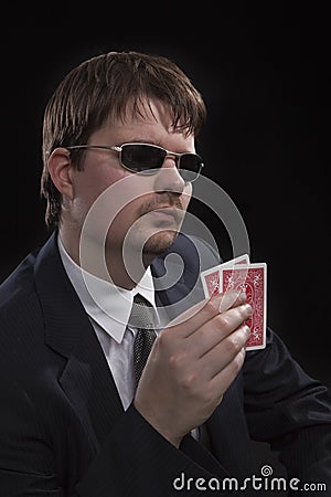 Man playing poker Stock Photo