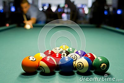 Man playing pool Stock Photo