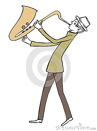 A man playing the saxophone Vector Illustration