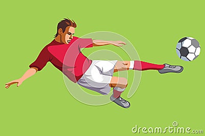 Man playing soccer Vector Illustration