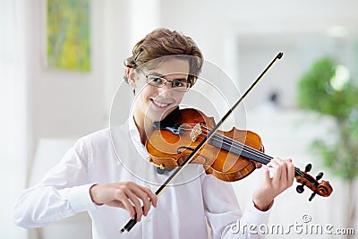 Man playing violin. Classical music instrument Stock Photo