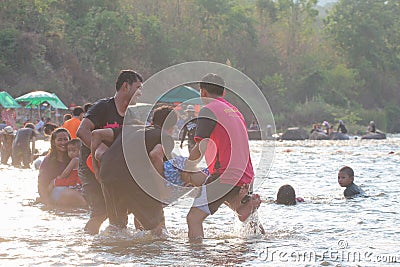 Man playing water Editorial Stock Photo