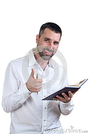 Man pleased with his work Stock Photo