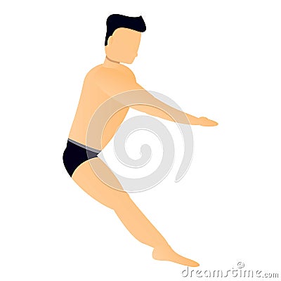 Man plunge jump icon, cartoon style Vector Illustration