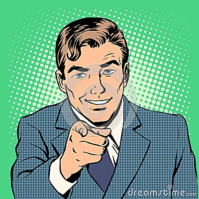 Man pointing finger Vector Illustration