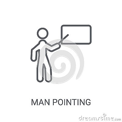 Man pointing icon. Trendy Man pointing logo concept on white bac Vector Illustration