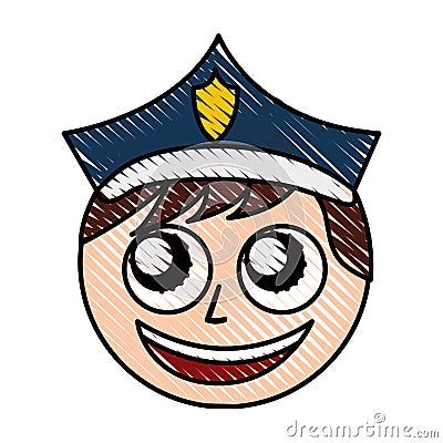 Man police officer avatar character Vector Illustration