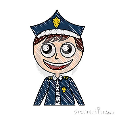 Man police officer avatar character Vector Illustration