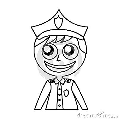 Man police officer avatar character Vector Illustration