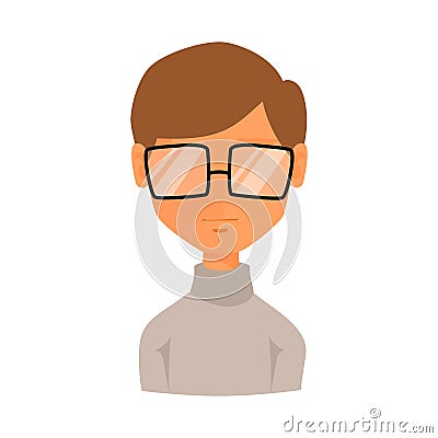 Man portrait face icon web avatar flat style vector. Vector Illustration