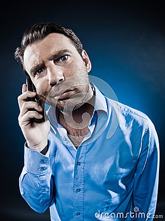 Man Portrait Frown bored Stock Photo