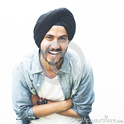 Man Posing Portrait Indian Ethnicity Concept Stock Photo