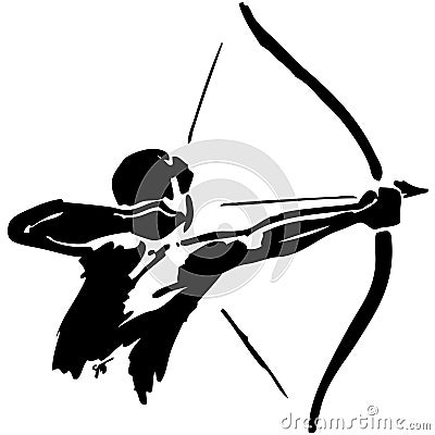 Man practices archery Stock Photo