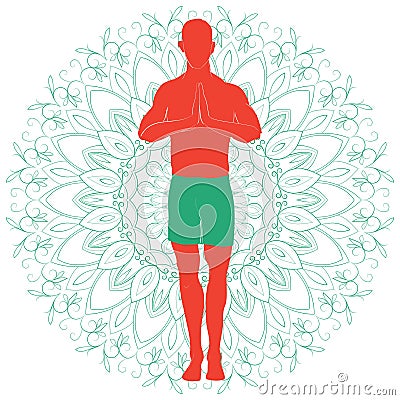 Pranamasana Vector Illustration