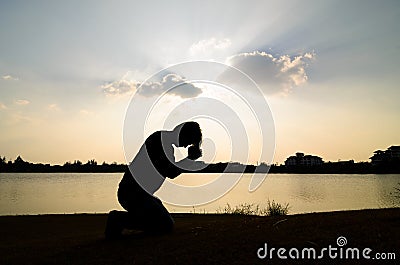 Man praying. Stock Photo