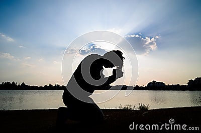Man praying. Stock Photo