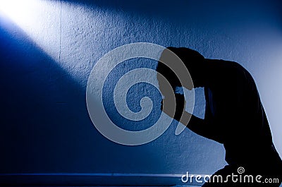 Man praying to god. Stock Photo