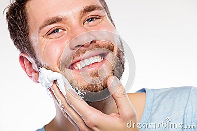 Man preparing to shave Stock Photo