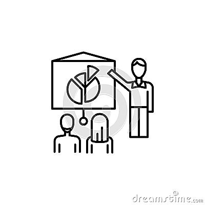 Man, presentation, team icon. Simple line, outline vector elements of teamwork for ui and ux, website or mobile application Stock Photo