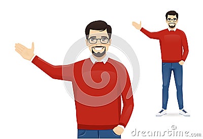 Man presenting Vector Illustration