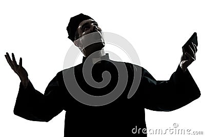 Man priest silhouette Stock Photo
