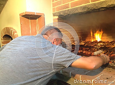 Cooking different types of meat on the grill.Italian Cuisine Editorial Stock Photo