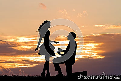 Man propose to woman Stock Photo