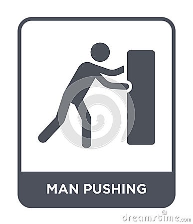 man pushing icon in trendy design style. man pushing icon isolated on white background. man pushing vector icon simple and modern Vector Illustration