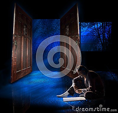 Man reading Stock Photo