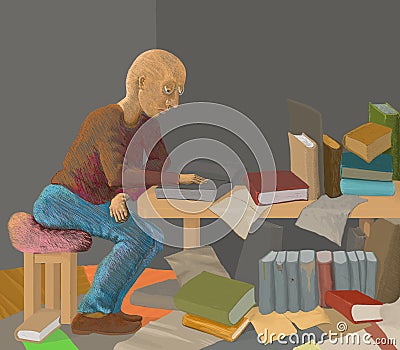 Man reading a book Stock Photo