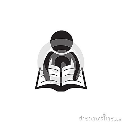 a man is reading a book illustration. Element of library icon for mobile concept and web apps. Detailed a man is reading a book ic Cartoon Illustration