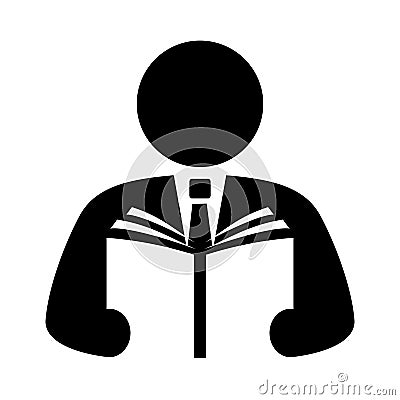 Man reading book vector icon Vector Illustration