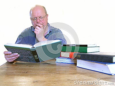 A man reading books Stock Photo